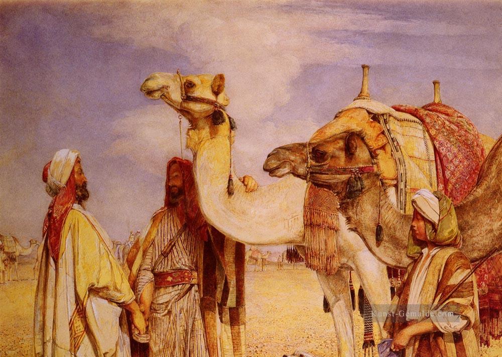 Die Begrüßung in der Wüste Ägypten Oriental John Frederick Lewis Ölgemälde